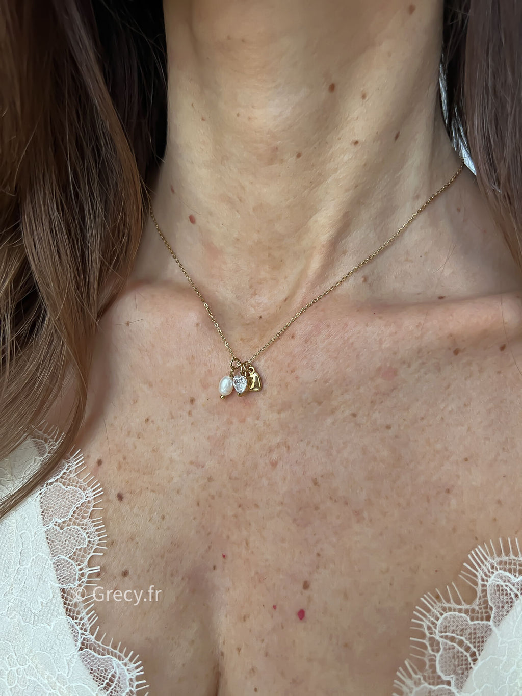 Thaïs / Collier fin 3 pendentifs