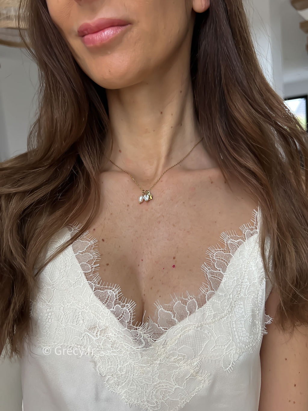 Thaïs / Collier fin 3 pendentifs
