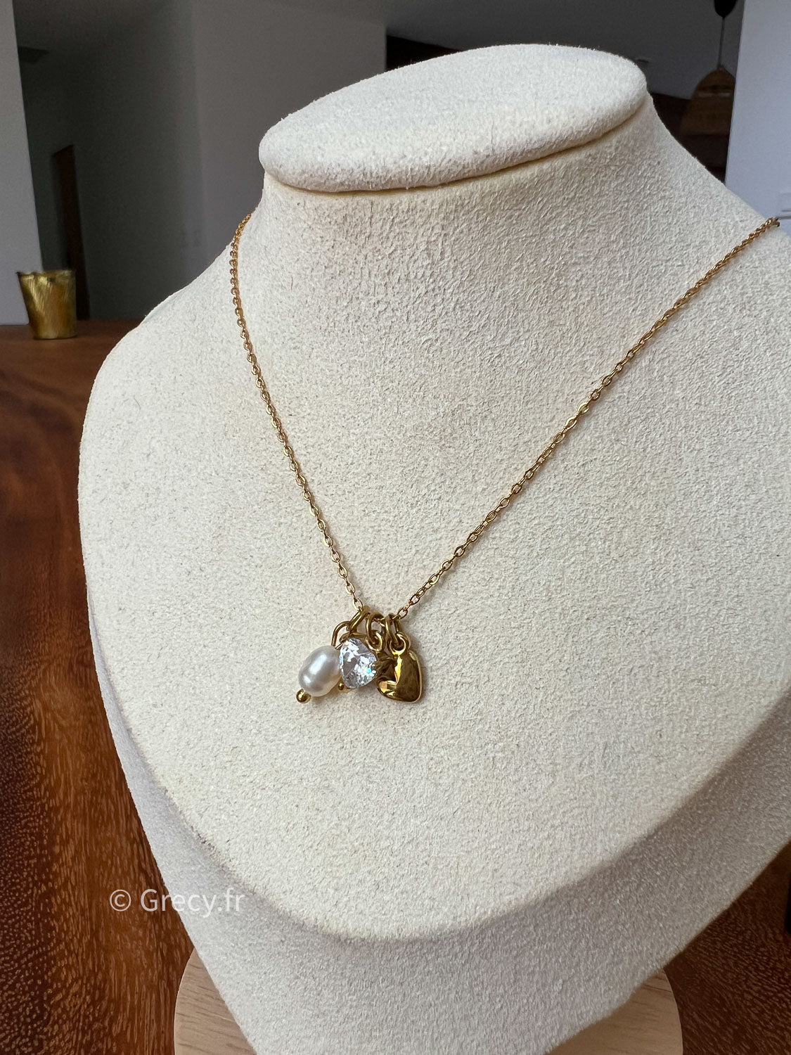 Thaïs / Collier fin 3 pendentifs