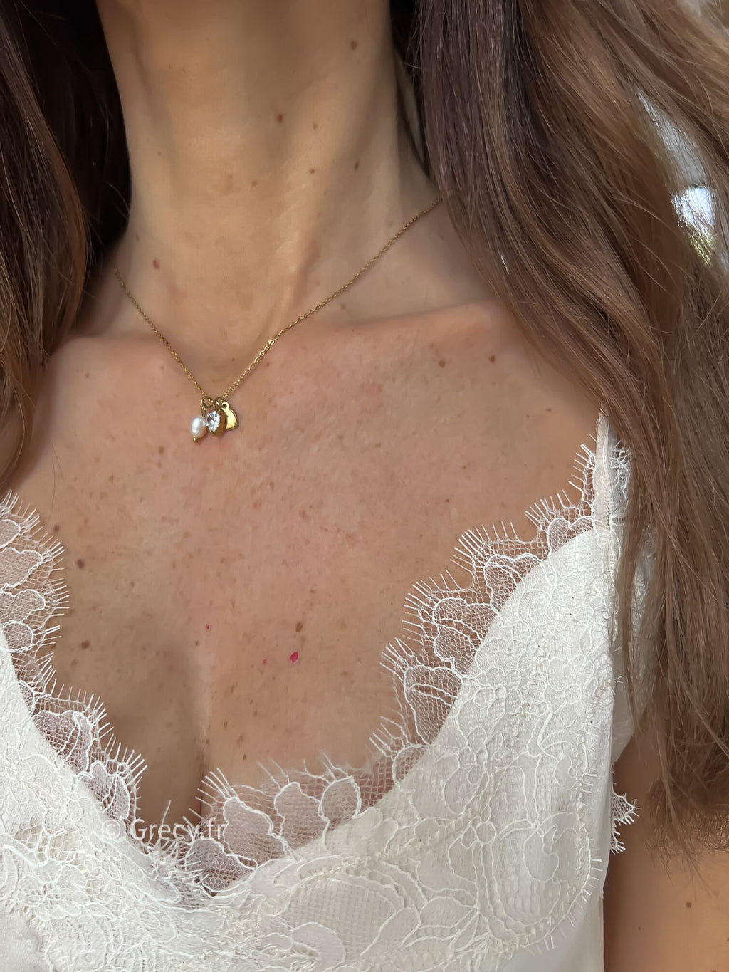 Thaïs / Collier fin 3 pendentifs