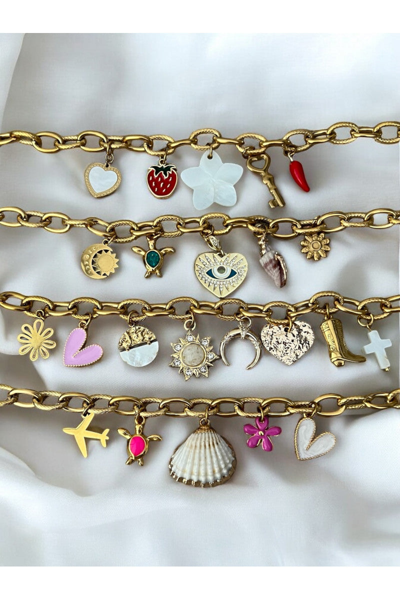 Collier personnalisable charms doré