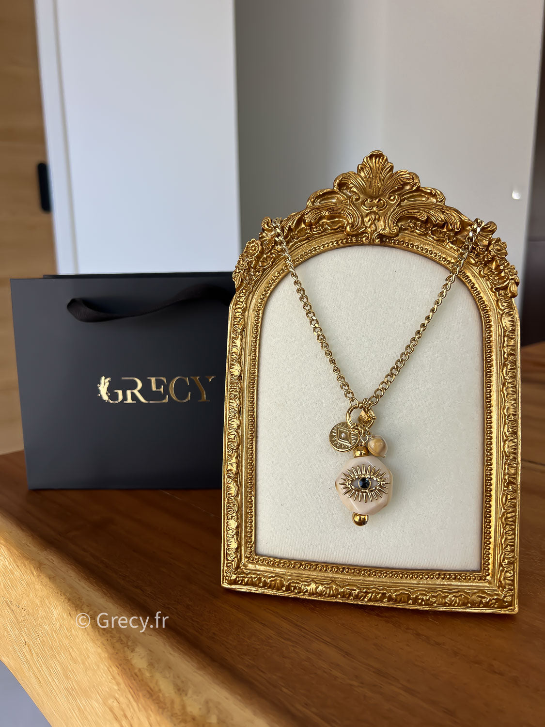 Myrose / Collier doré oeil porte-bonheur