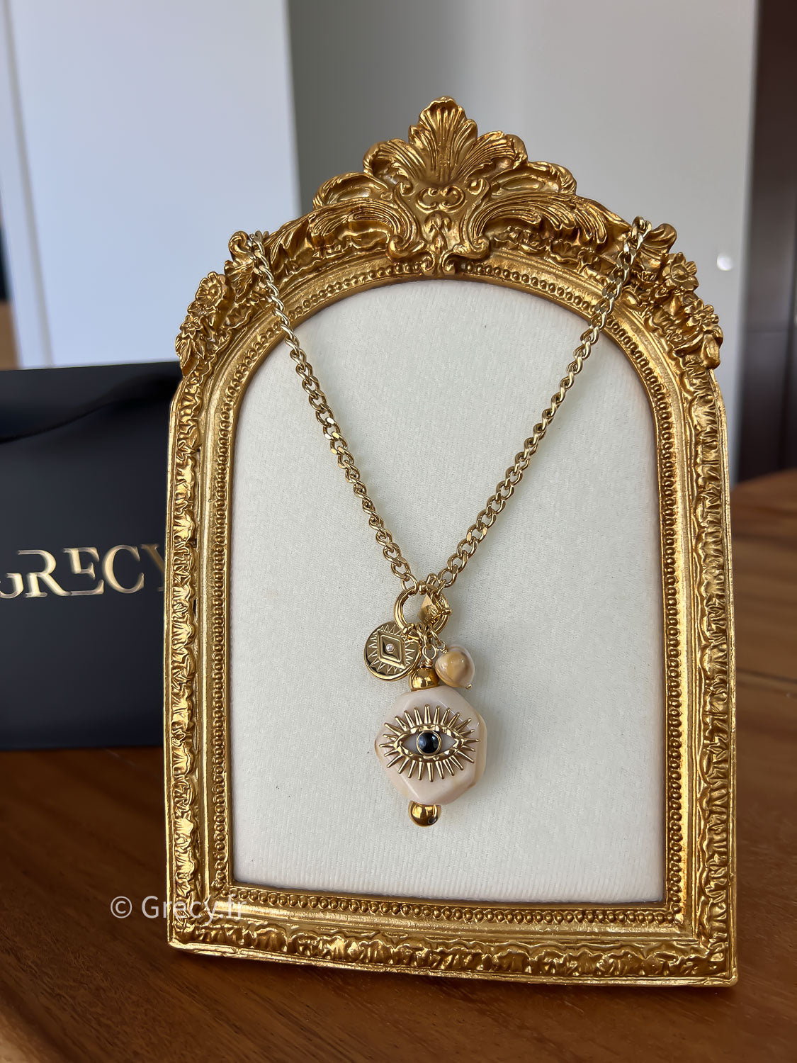 Myrose / Collier doré oeil porte-bonheur