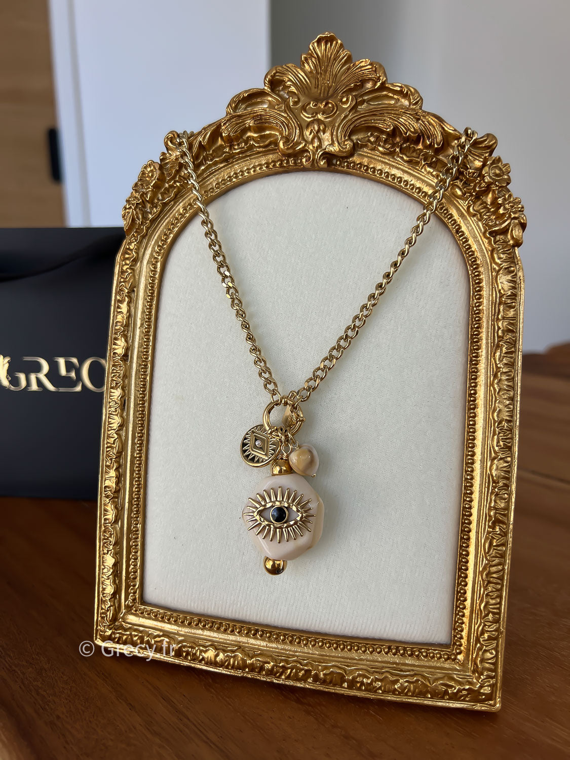Myrose / Collier doré oeil porte-bonheur