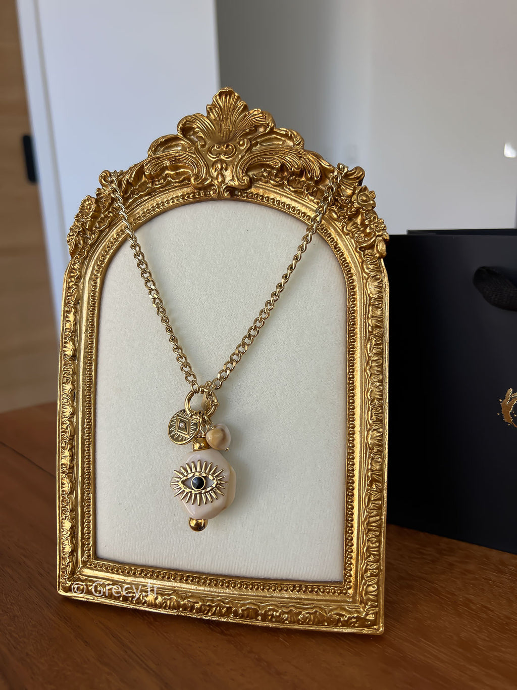 Myrose / Collier doré oeil porte-bonheur