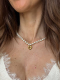 Monika / Collier perles et coeur doré