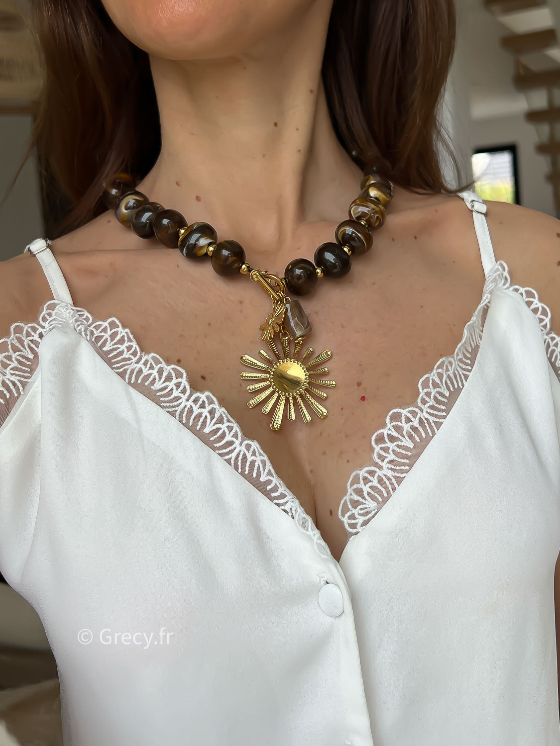 Maria / Collier perles soleil