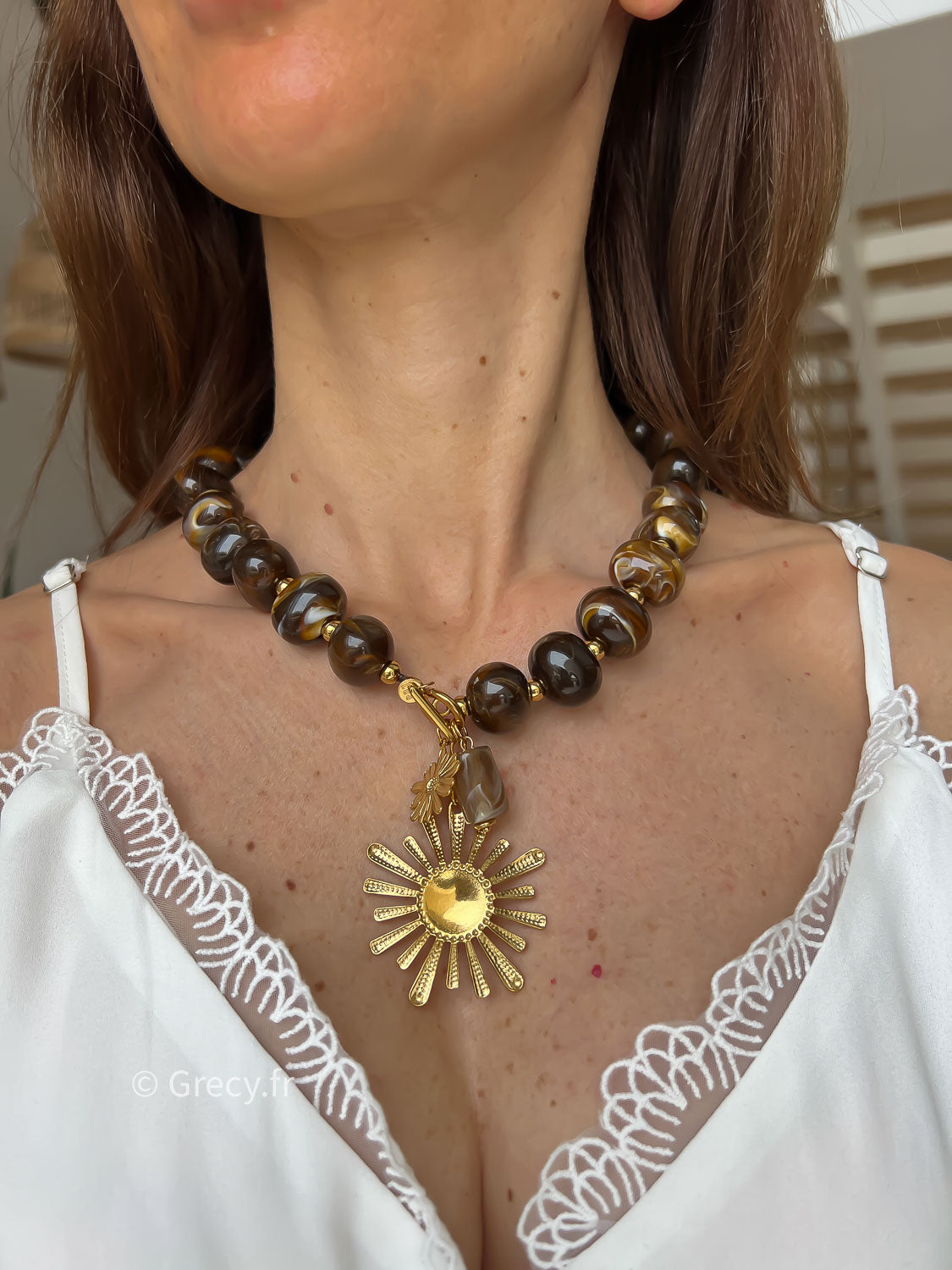 Maria / Collier perles soleil