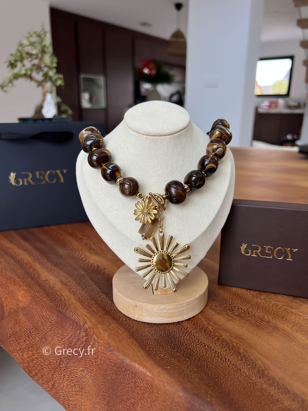 Maria / Collier perles soleil