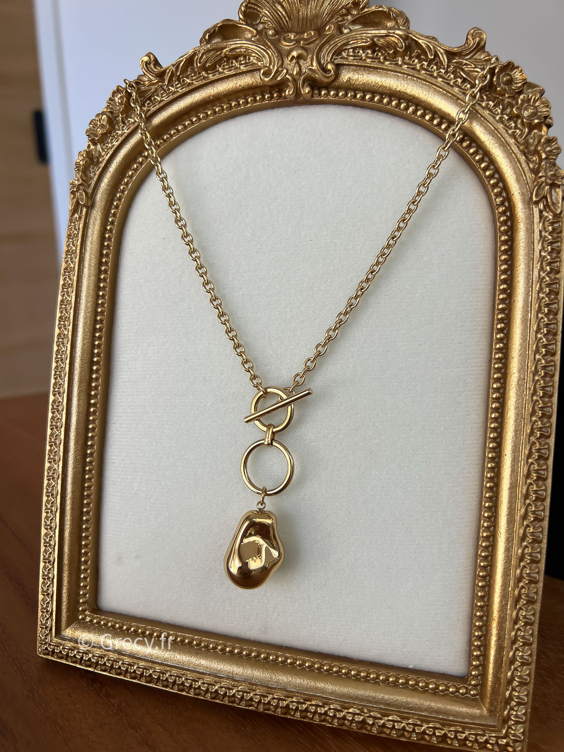 Charline / Collier doré pendentif pierre