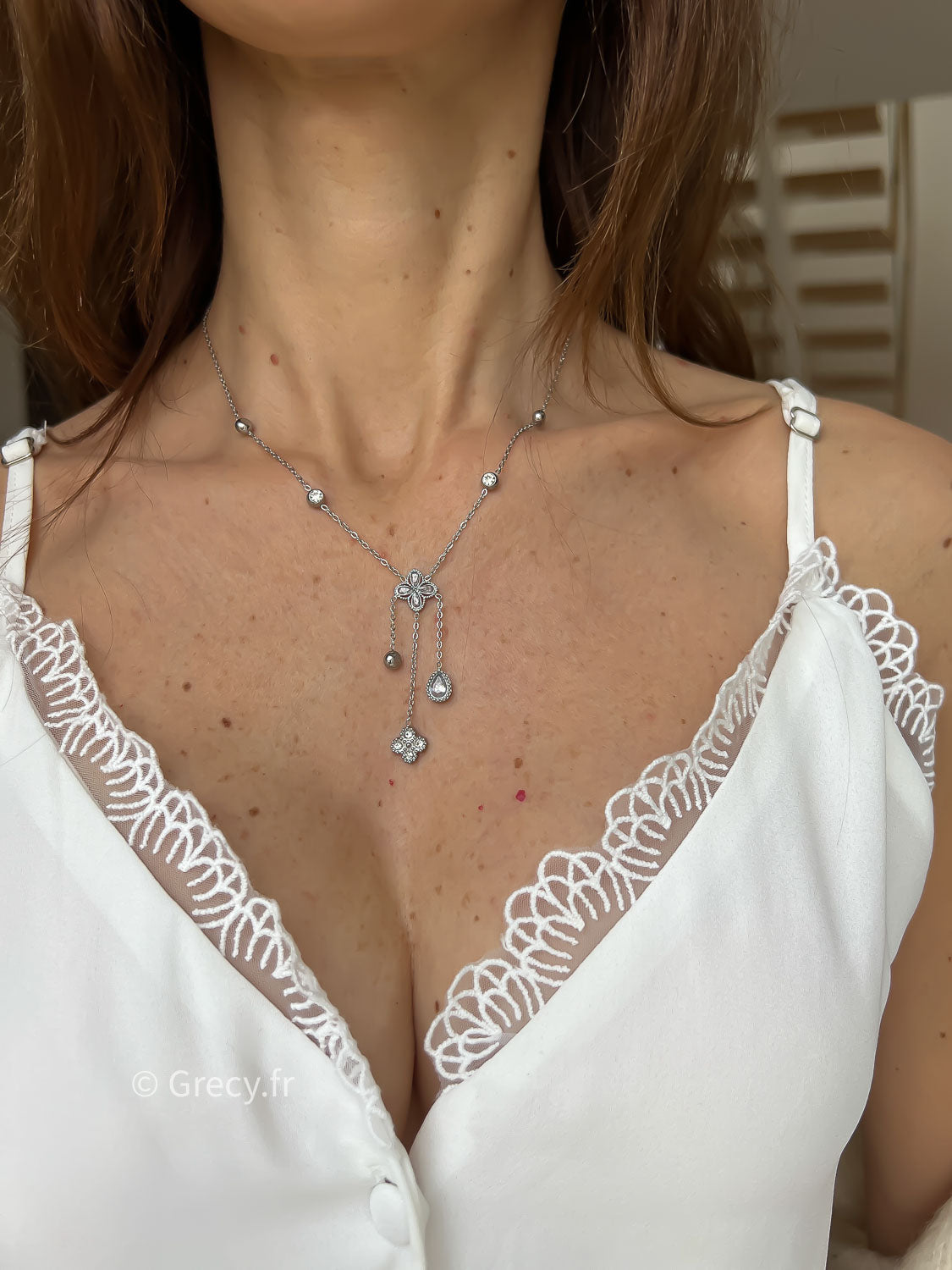 Gisèle / Collier trèfle 3 pendentifs